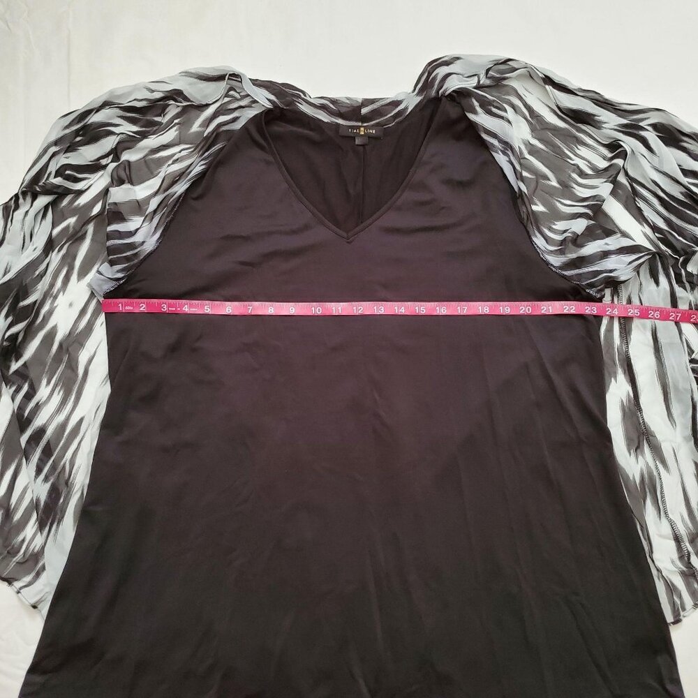 Timeline Womens Plus Size Cloak Style Longline Sleeveless Black Tunic Blouse 3XL - Picture 11 of 13